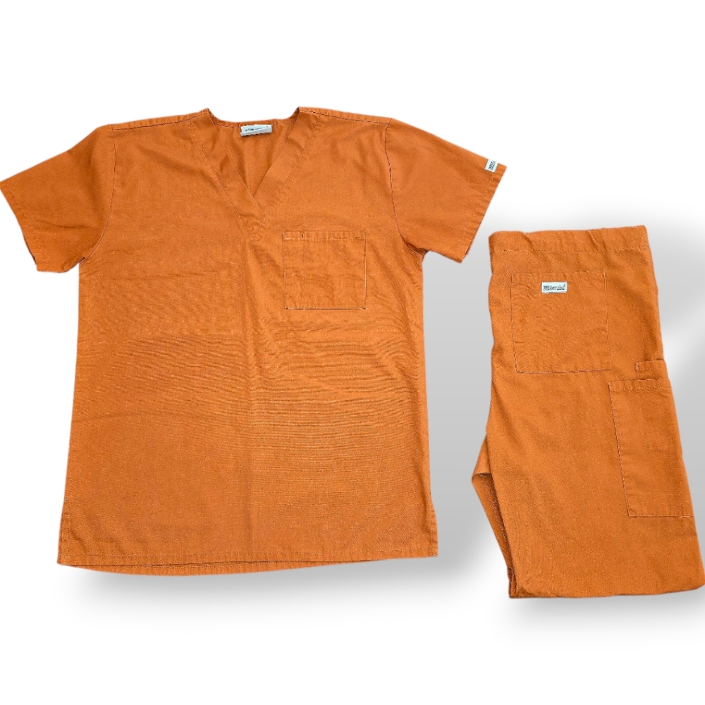 Unisex Burnt Orange UA Scrubs Set, Size Medium